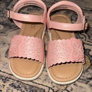 Sugar Pink Kids Sandals with Butterfly Design